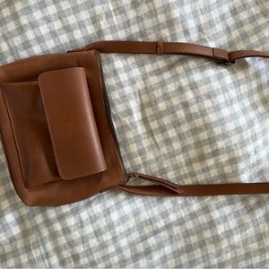 Able Olivia Leather Crossbody Bag whiskey